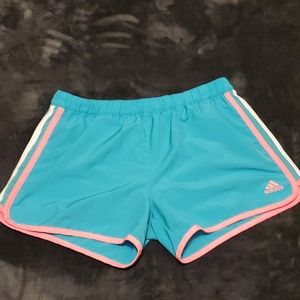 Cotton candy adidas shorts